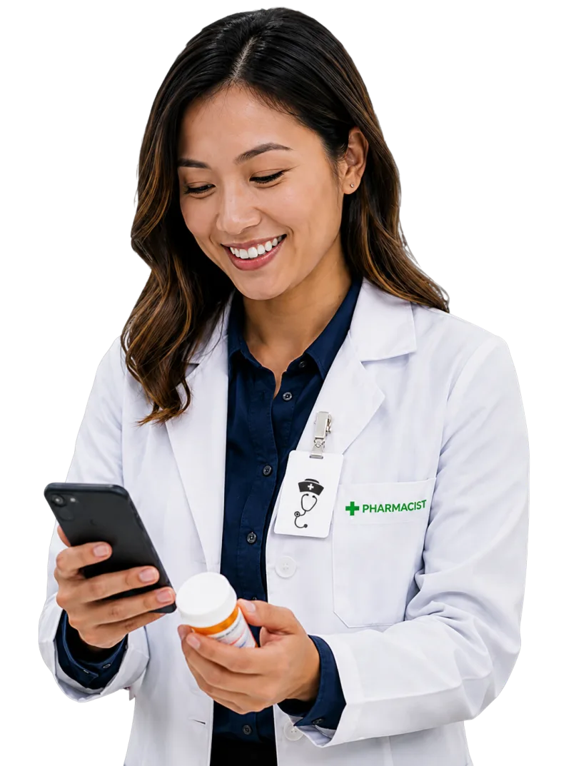 Pharmacist reviewing a prescription